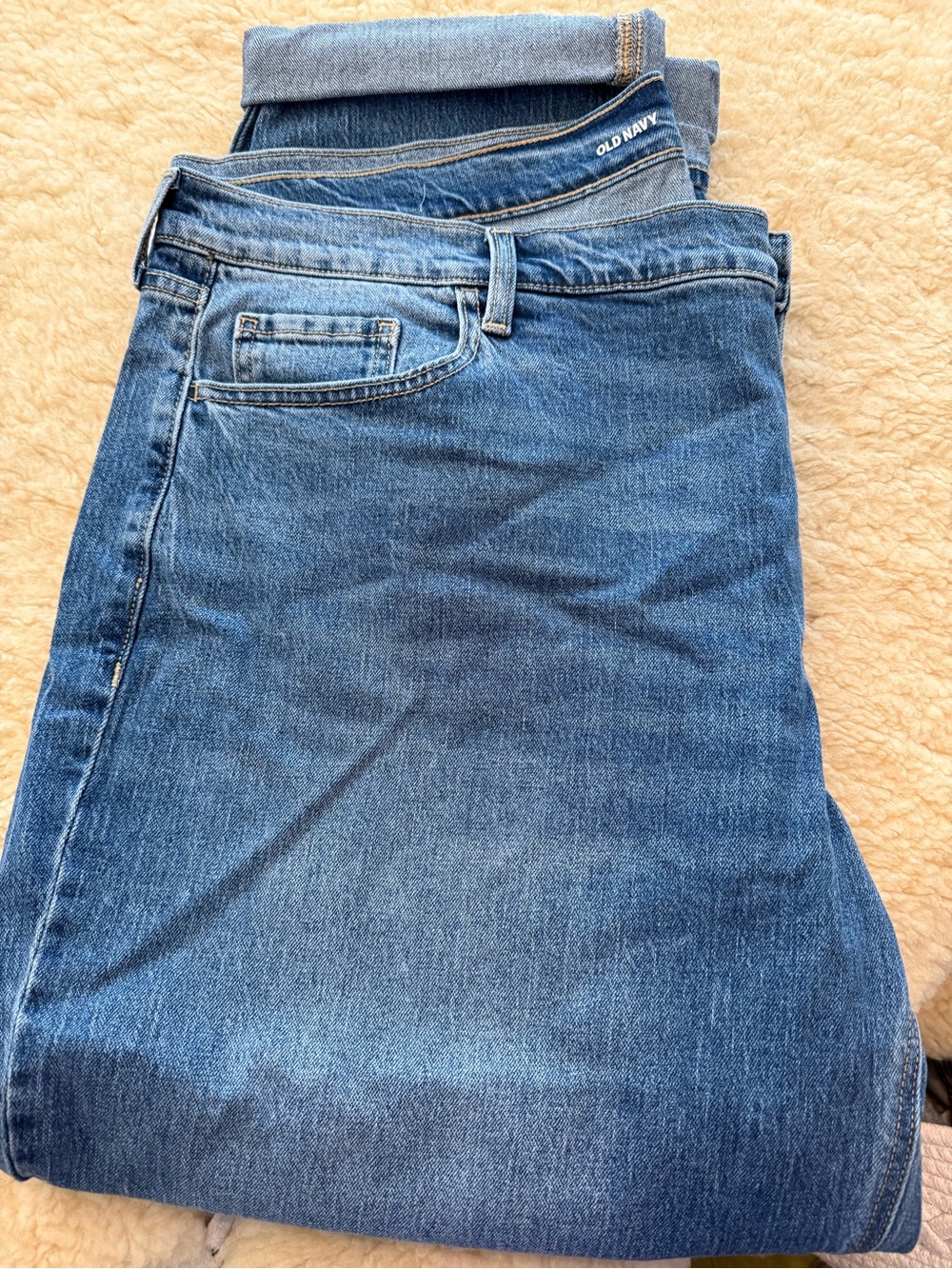 Old Navy Women’s Boyfriend Denim Jeans in Medium Blue